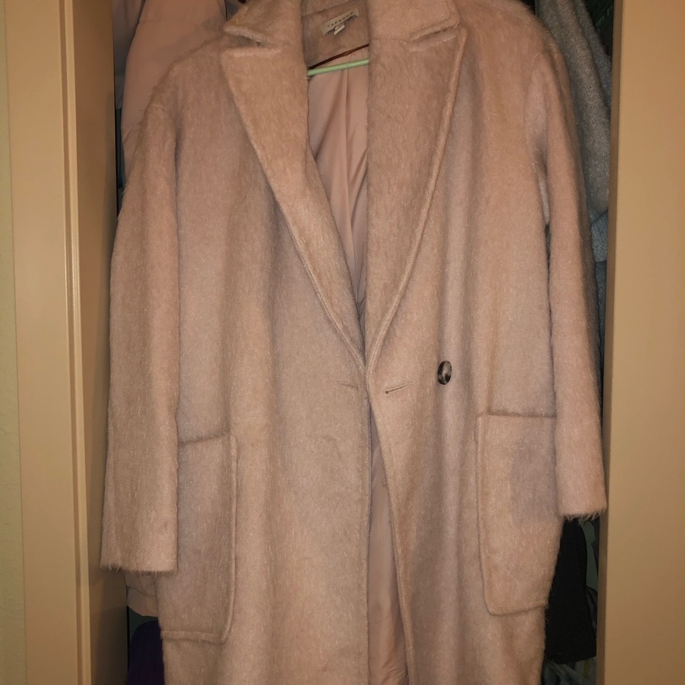 Topshop brook longline blush coat
